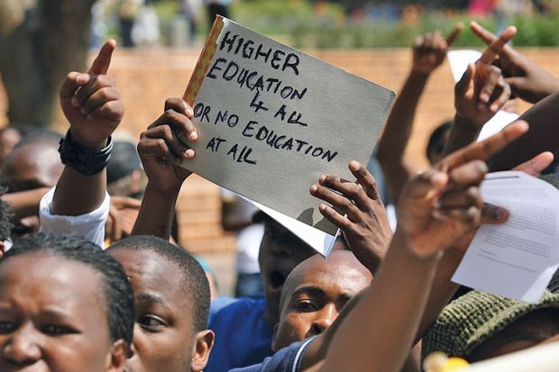 University of the Witwatersrand students protesting