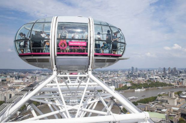 One of the pods on London Eye in London, United Kingdom to illustrate Average master’s fee higher than postgraduate loan for first time