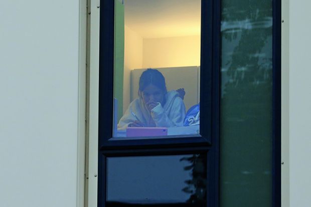 Student in a hall of residence in Newcastle-upon-Tyne