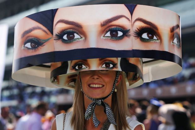 Woman wearing hat, Meydan Racecourse, Dubai World Cup