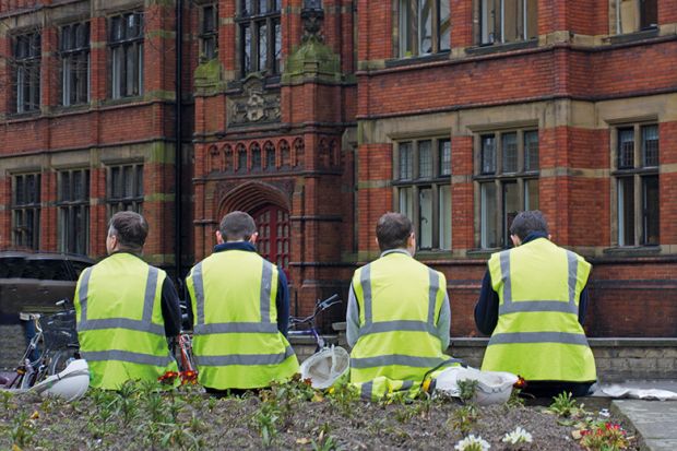 Workmen at university