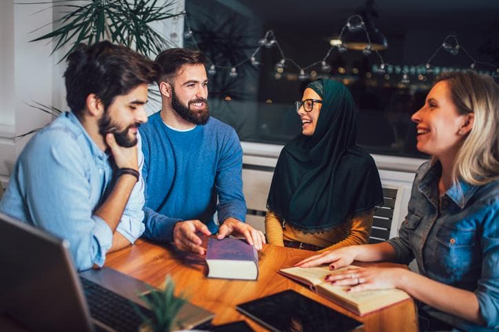 A group of university students in a student house