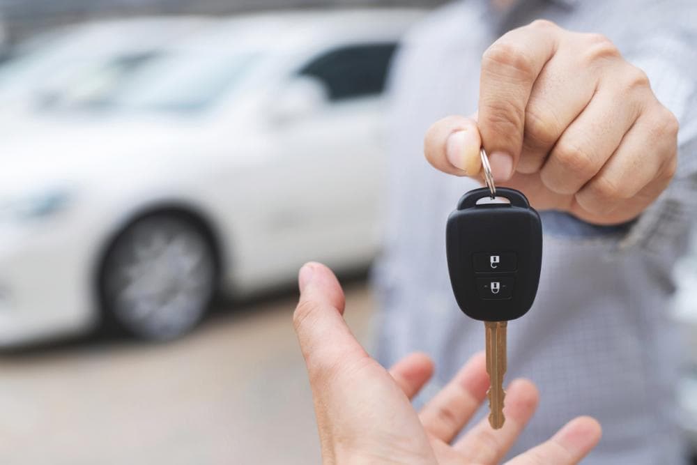 Handing over the car keys 