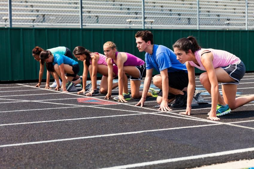 Starting line of a race